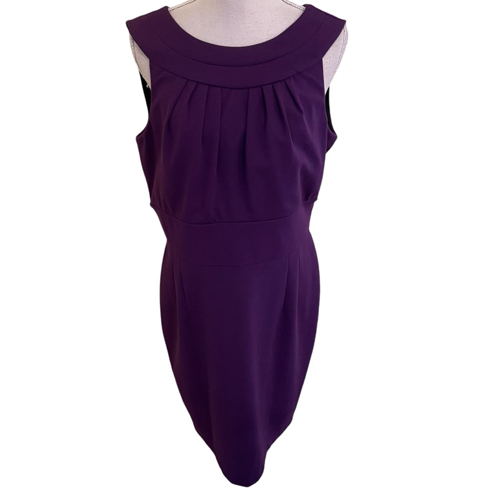 Banana Republic Factory Purple Ponte Knit Scoop Neck Sheath Dress 14